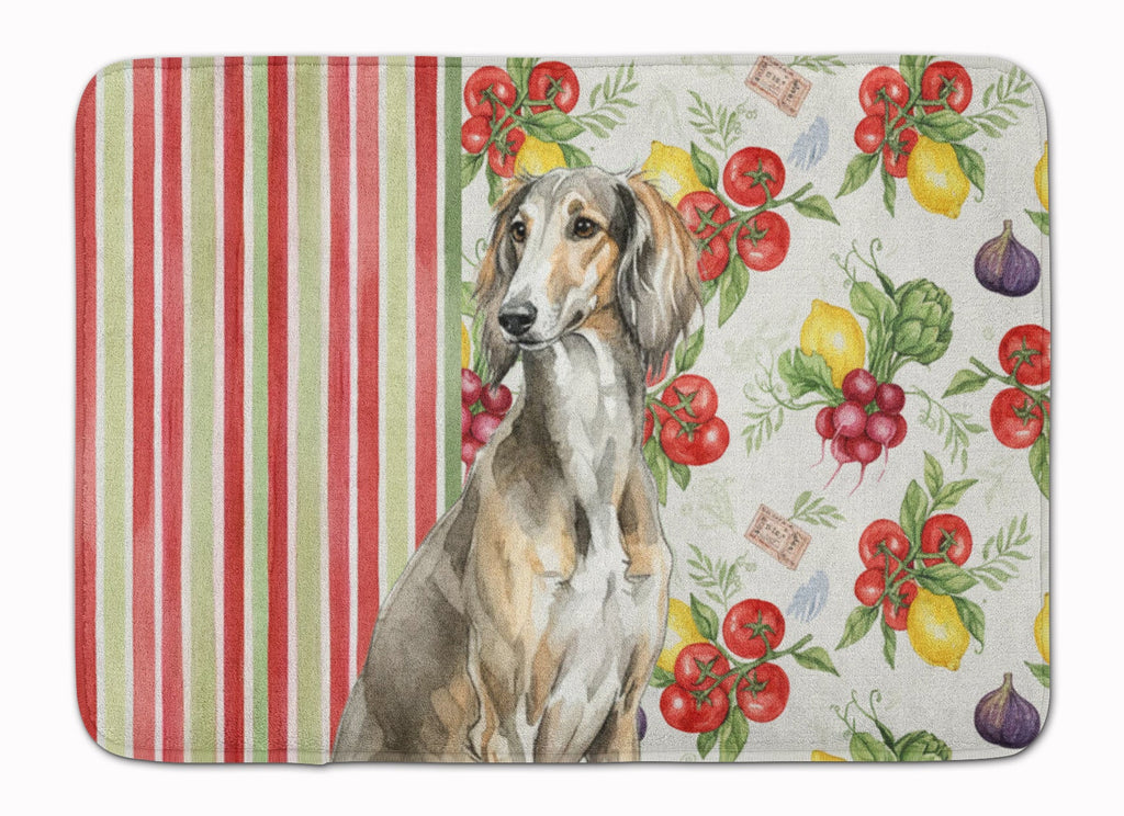 Grizzle Saluki Vegetables Memory Foam Kitchen Mat Machine Washable Anti-Fatigue Cushion Comfort Bath or Kitchen Rug