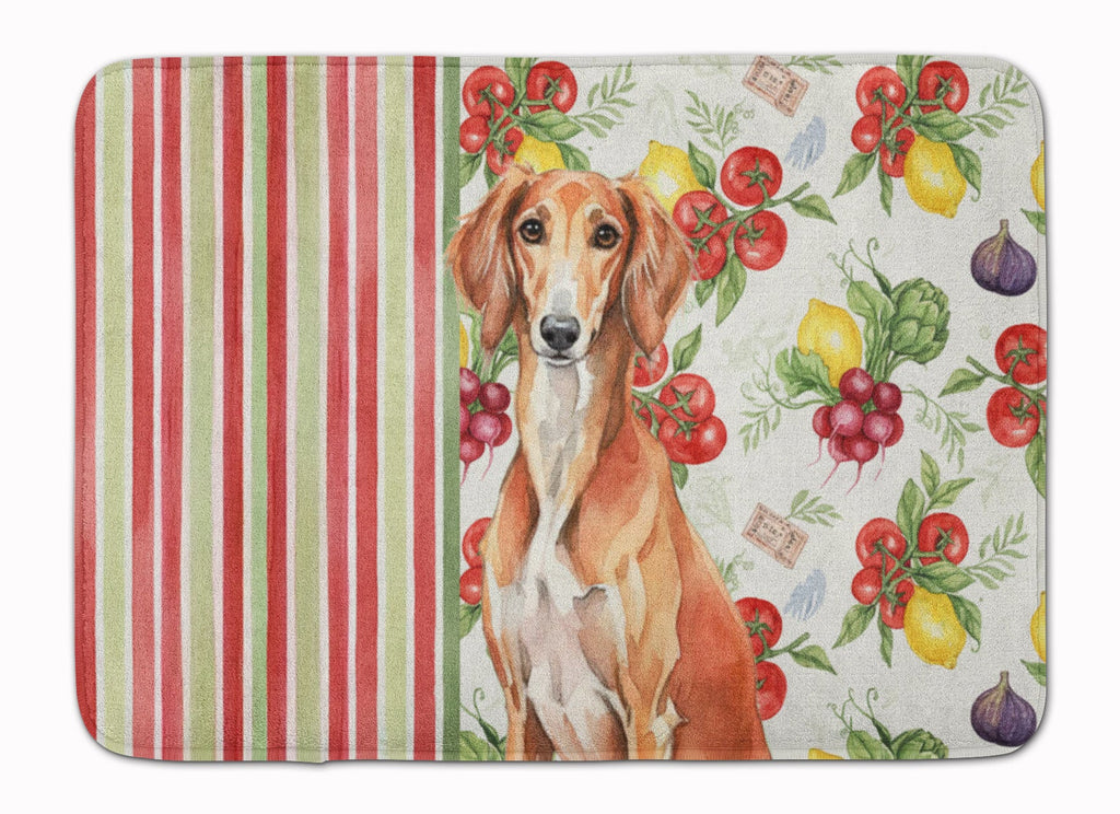 Red Saluki Vegetables Memory Foam Kitchen Mat Machine Washable Anti-Fatigue Cushion Comfort Bath or Kitchen Rug