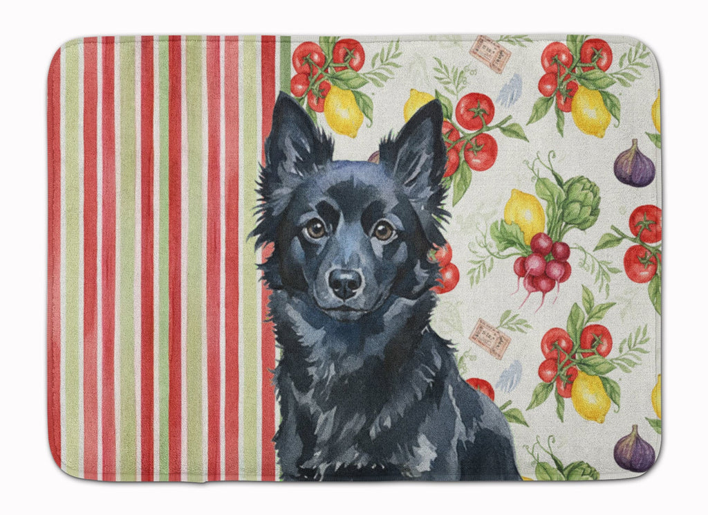 Schipperke Vegetables Memory Foam Kitchen Mat Machine Washable Anti-Fatigue Cushion Comfort Bath or Kitchen Rug