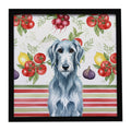 Blue-Gray Scottish Deerhound Vegetables Framed Metal Print Bathroom, Kitchen, Office, Home Decor Wall Art Ready to Hang, Square, 8X8