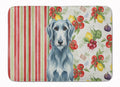 Blue-Gray Scottish Deerhound Vegetables Memory Foam Kitchen Mat Machine Washable Anti-Fatigue Cushion Comfort Bath or Kitchen Rug
