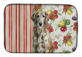 Brindle Scottish Deerhound Vegetables Dish Drying Mat Absorbent Dish Drying Mat Pad for Kitchen Counter Dish Drainer Mat for Countertop, 14 x 21", Multicolor