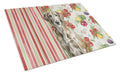 Brindle Scottish Deerhound Vegetables Cutting Board Tempered Glass Kitchen Cutting Surface, Heat Resistant Chopping, Non-Slip Feet, Food Prep & Serving