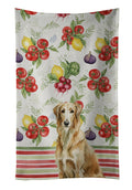 Wheaten Scottish Deerhound Vegetables Kitchen Towel Velour Plush Front and Cotton Loop Back Machine Washable