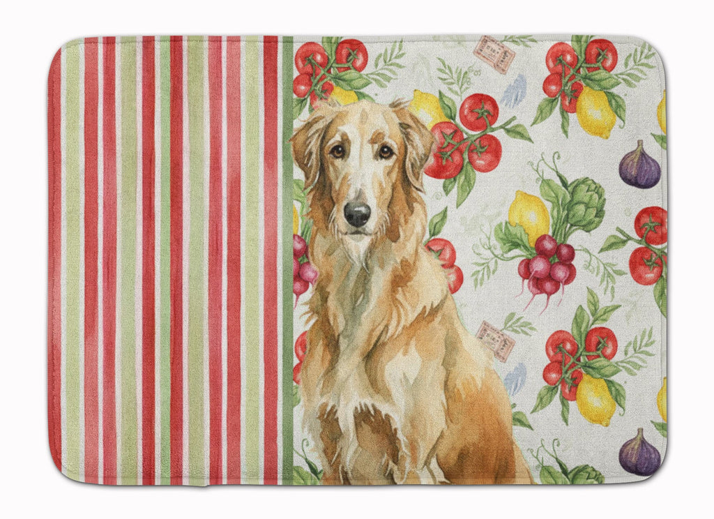Wheaten Scottish Deerhound Vegetables Memory Foam Kitchen Mat Machine Washable Anti-Fatigue Cushion Comfort Bath or Kitchen Rug