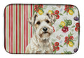Sealyham Terrier Vegetables Dish Drying Mat Absorbent Dish Drying Mat Pad for Kitchen Counter Dish Drainer Mat for Countertop, 14 x 21", Multicolor