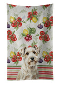 Sealyham Terrier Vegetables Kitchen Towel Velour Plush Front and Cotton Loop Back Machine Washable