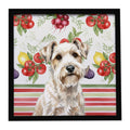 Sealyham Terrier Vegetables Framed Metal Print Bathroom, Kitchen, Office, Home Decor Wall Art Ready to Hang, Square, 8X8