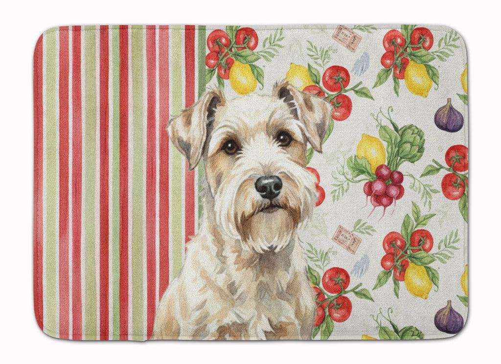 Sealyham Terrier Vegetables Memory Foam Kitchen Mat Machine Washable Anti-Fatigue Cushion Comfort Bath or Kitchen Rug