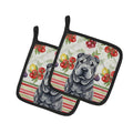 Black Shar Pei Vegetables Pot Holder Set of 2 Heat Resistant Quilted Hot Pads 7.5 x 7.5 Inch, Insulated Kitchen Trivets for Cooking & Baking