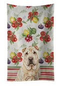 Shar Pei Vegetables Kitchen Towel Velour Plush Front and Cotton Loop Back Machine Washable