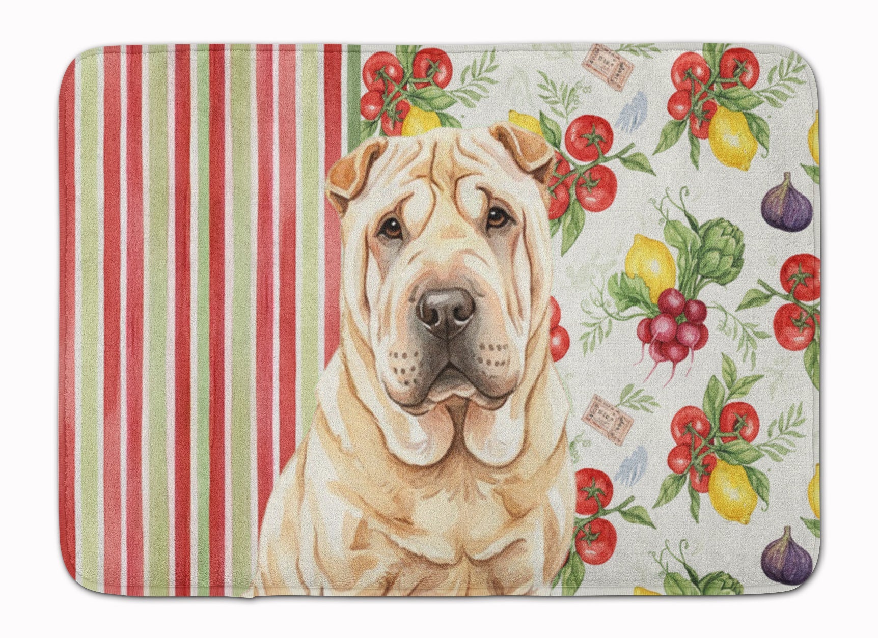 Shar Pei Vegetables Memory Foam Kitchen Mat Machine Washable Anti-Fatigue Cushion Comfort Bath or Kitchen Rug