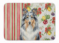 Blue Merle Sheltie Vegetables Memory Foam Kitchen Mat Machine Washable Anti-Fatigue Cushion Comfort Bath or Kitchen Rug
