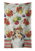 Sable Sheltie Vegetables Kitchen Towel Velour Plush Front and Cotton Loop Back Machine Washable