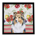 Sable Sheltie Vegetables Framed Metal Print Bathroom, Kitchen, Office, Home Decor Wall Art Ready to Hang, Square, 8X8