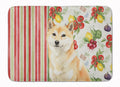 Cream Shiba Inu Vegetables Memory Foam Kitchen Mat Machine Washable Anti-Fatigue Cushion Comfort Bath or Kitchen Rug