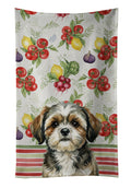 Brindle Shih Tzu Vegetables Kitchen Towel Velour Plush Front and Cotton Loop Back Machine Washable