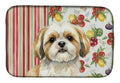 Gold and White Shih Tzu Vegetables Dish Drying Mat Absorbent Dish Drying Mat Pad for Kitchen Counter Dish Drainer Mat for Countertop, 14 x 21", Multicolor
