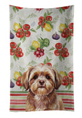 Liver Shih Tzu Vegetables Kitchen Towel Velour Plush Front and Cotton Loop Back Machine Washable