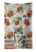 Agouti Siberian Husky Vegetables Kitchen Towel Velour Plush Front and Cotton Loop Back Machine Washable