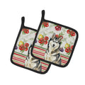 Agouti Siberian Husky Vegetables Pot Holder Set of 2 Heat Resistant Quilted Hot Pads 7.5 x 7.5 Inch, Insulated Kitchen Trivets for Cooking & Baking