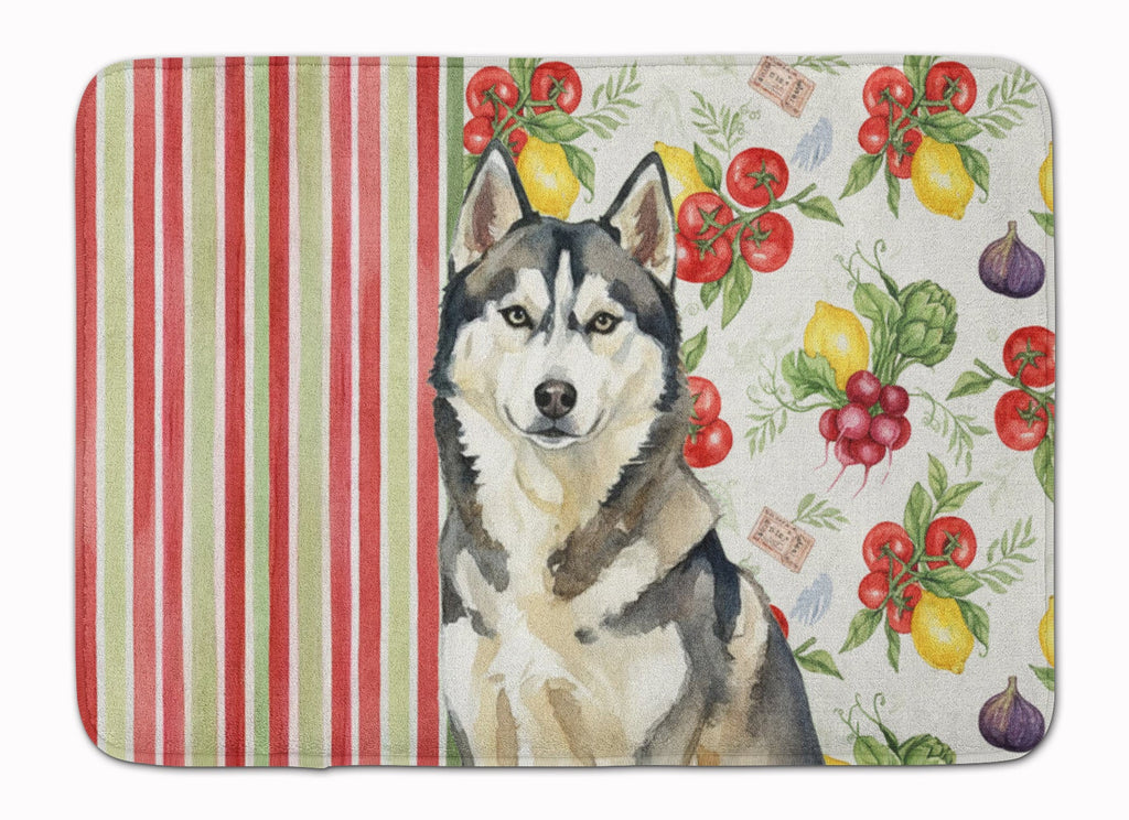 Agouti Siberian Husky Vegetables Memory Foam Kitchen Mat Machine Washable Anti-Fatigue Cushion Comfort Bath or Kitchen Rug