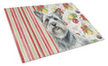 Gray Skye Terrier Vegetables Cutting Board Tempered Glass Kitchen Cutting Surface, Heat Resistant Chopping, Non-Slip Feet, Food Prep & Serving
