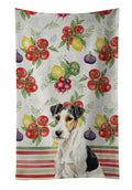 Smooth Fox Terrier Vegetables Kitchen Towel Velour Plush Front and Cotton Loop Back Machine Washable