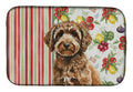 Spanish Water Dog Vegetables Dish Drying Mat Absorbent Dish Drying Mat Pad for Kitchen Counter Dish Drainer Mat for Countertop, 14 x 21", Multicolor