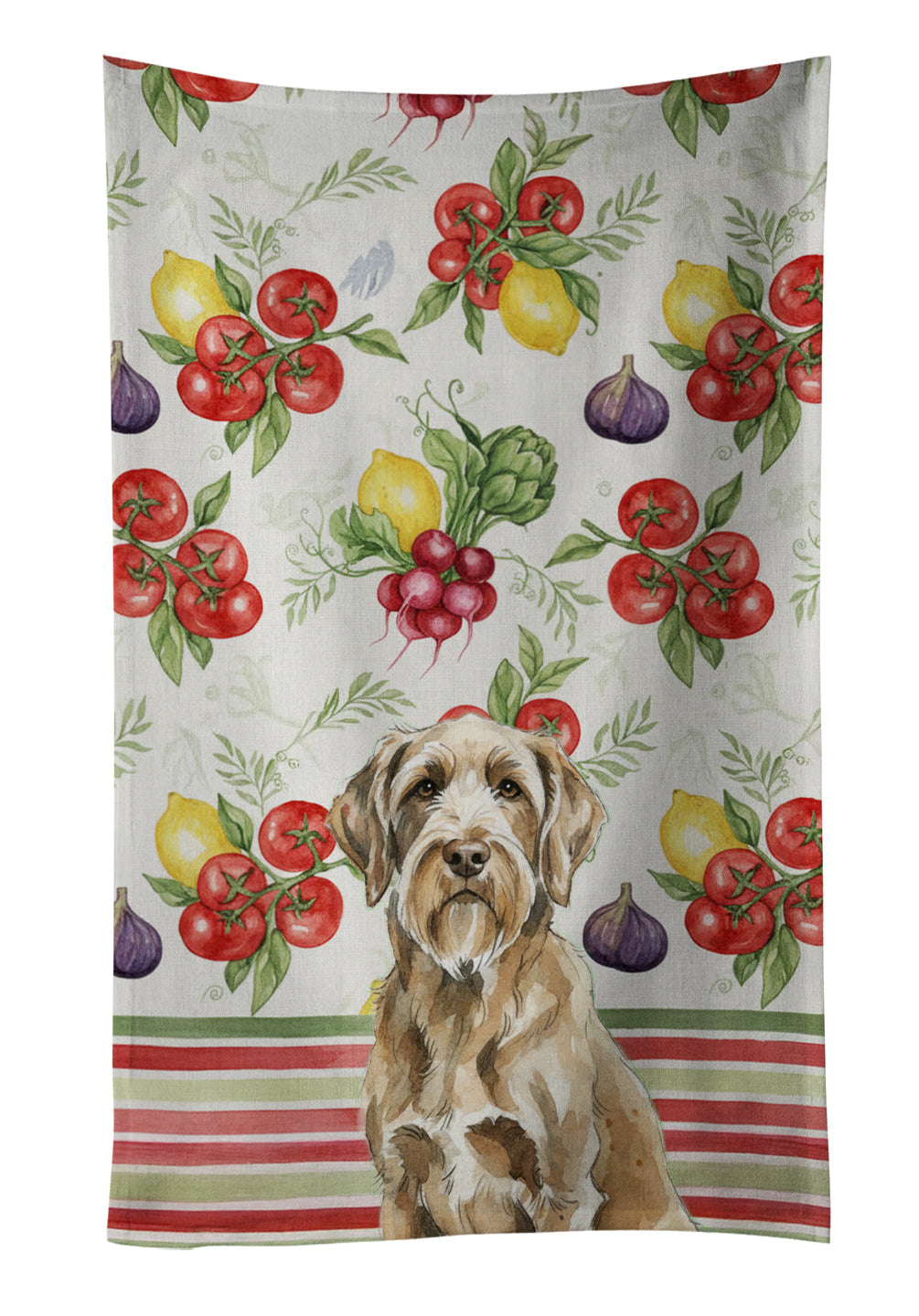 Spinone Italiano Vegetables Kitchen Towel Velour Plush Front and Cotton Loop Back Machine Washable