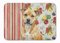 Fawn Staffordshire Bull Terrier Vegetables Memory Foam Kitchen Mat Machine Washable Anti-Fatigue Cushion Comfort Bath or Kitchen Rug