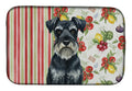 Standard Schnauzer Vegetables Dish Drying Mat Absorbent Dish Drying Mat Pad for Kitchen Counter Dish Drainer Mat for Countertop, 14 x 21", Multicolor