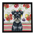 Standard Schnauzer Vegetables Framed Metal Print Bathroom, Kitchen, Office, Home Decor Wall Art Ready to Hang, Square, 8X8