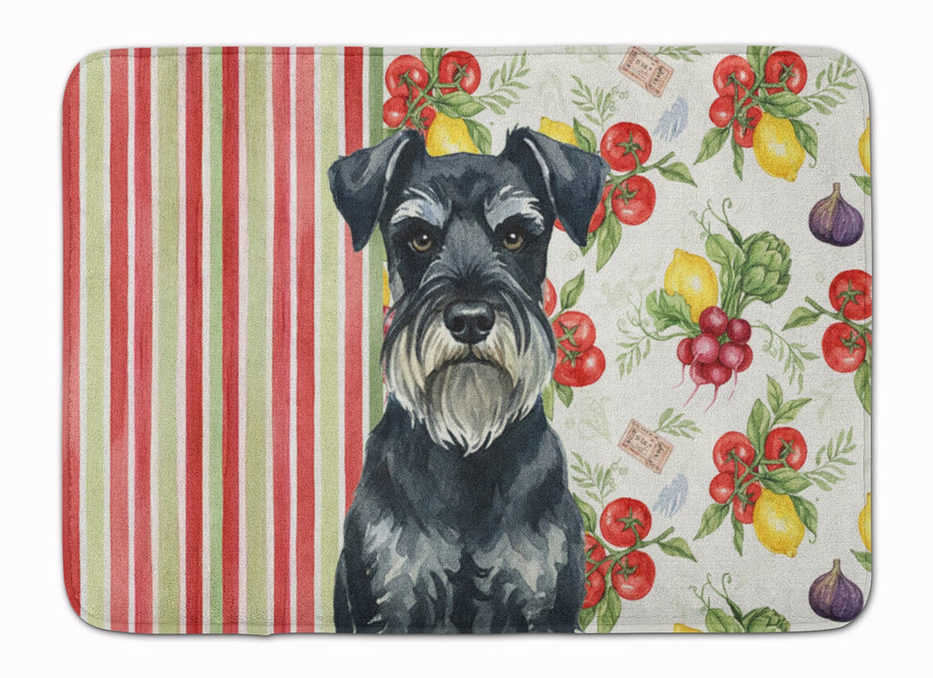 Standard Schnauzer Vegetables Memory Foam Kitchen Mat Machine Washable Anti-Fatigue Cushion Comfort Bath or Kitchen Rug