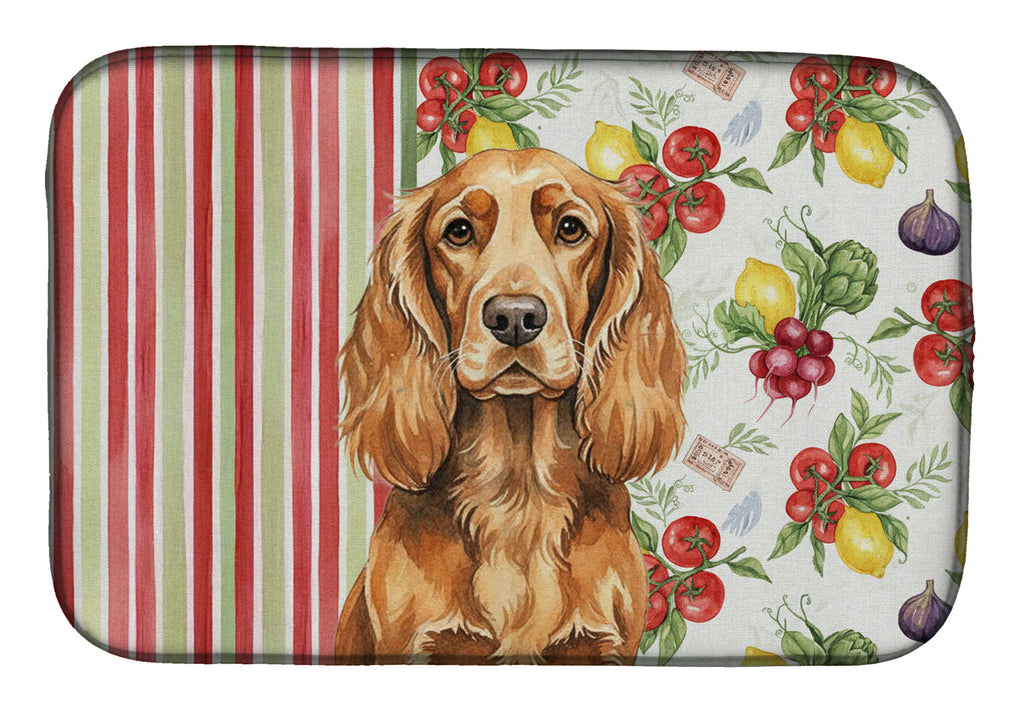Sussex Spaniel Vegetables Dish Drying Mat Absorbent Dish Drying Mat Pad for Kitchen Counter Dish Drainer Mat for Countertop, 14 x 21", Multicolor