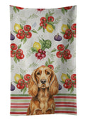 Sussex Spaniel Vegetables Kitchen Towel Velour Plush Front and Cotton Loop Back Machine Washable