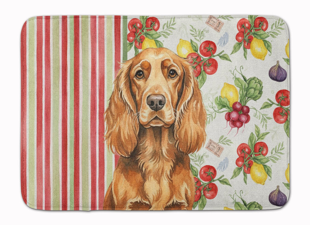 Sussex Spaniel Vegetables Memory Foam Kitchen Mat Machine Washable Anti-Fatigue Cushion Comfort Bath or Kitchen Rug