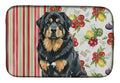 Black and Tan Tibetan Mastiff Vegetables Dish Drying Mat Absorbent Dish Drying Mat Pad for Kitchen Counter Dish Drainer Mat for Countertop, 14 x 21", Multicolor