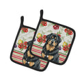 Black and Tan Tibetan Mastiff Vegetables Pot Holder Set of 2 Heat Resistant Quilted Hot Pads 7.5 x 7.5 Inch, Insulated Kitchen Trivets for Cooking & Baking