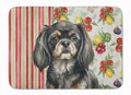 Black and Tan Tibetan Spaniel Vegetables Memory Foam Kitchen Mat Machine Washable Anti-Fatigue Cushion Comfort Bath or Kitchen Rug