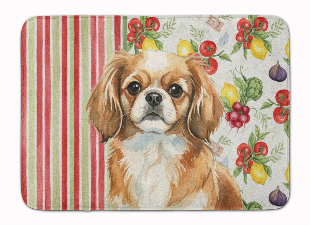 Tibetan Spaniel Vegetables Memory Foam Kitchen Mat Machine Washable Anti-Fatigue Cushion Comfort Bath or Kitchen Rug