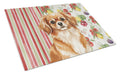 Red Tibetan Spaniel Vegetables Cutting Board Tempered Glass Kitchen Cutting Surface, Heat Resistant Chopping, Non-Slip Feet, Food Prep & Serving