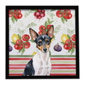 Toy Fox Terrier Vegetables Framed Metal Print Bathroom, Kitchen, Office, Home Decor Wall Art Ready to Hang, Square, 8X8