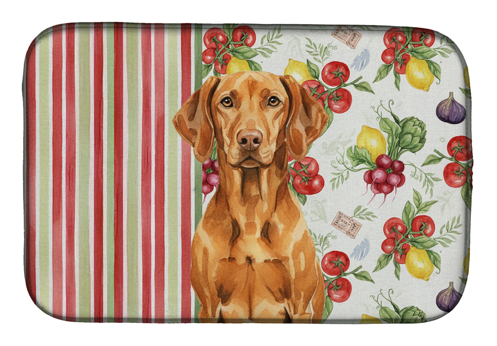 Vizsla Vegetables Dish Drying Mat Absorbent Dish Drying Mat Pad for Kitchen Counter Dish Drainer Mat for Countertop, 14 x 21", Multicolor