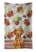 Vizsla Vegetables Kitchen Towel Velour Plush Front and Cotton Loop Back Machine Washable