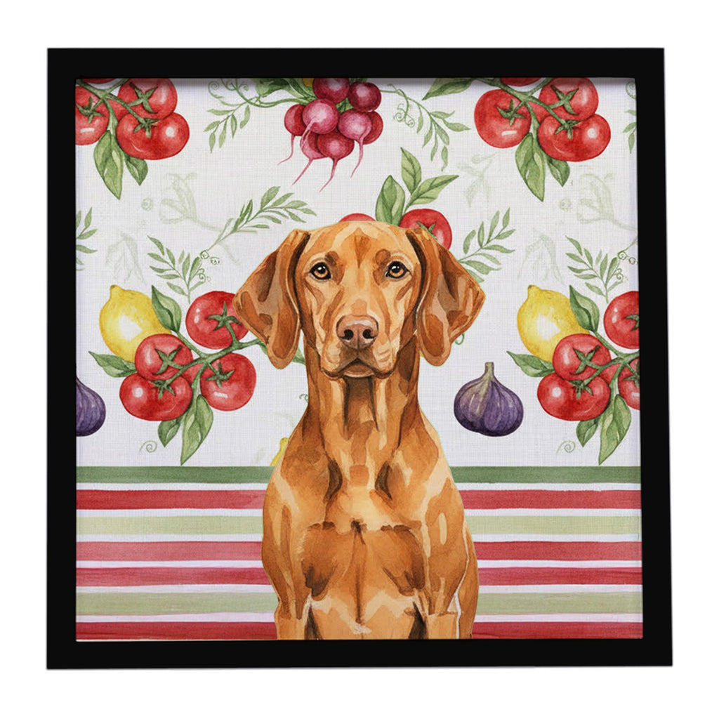 Vizsla Vegetables Framed Metal Print Bathroom, Kitchen, Office, Home Decor Wall Art Ready to Hang, Square, 8X8