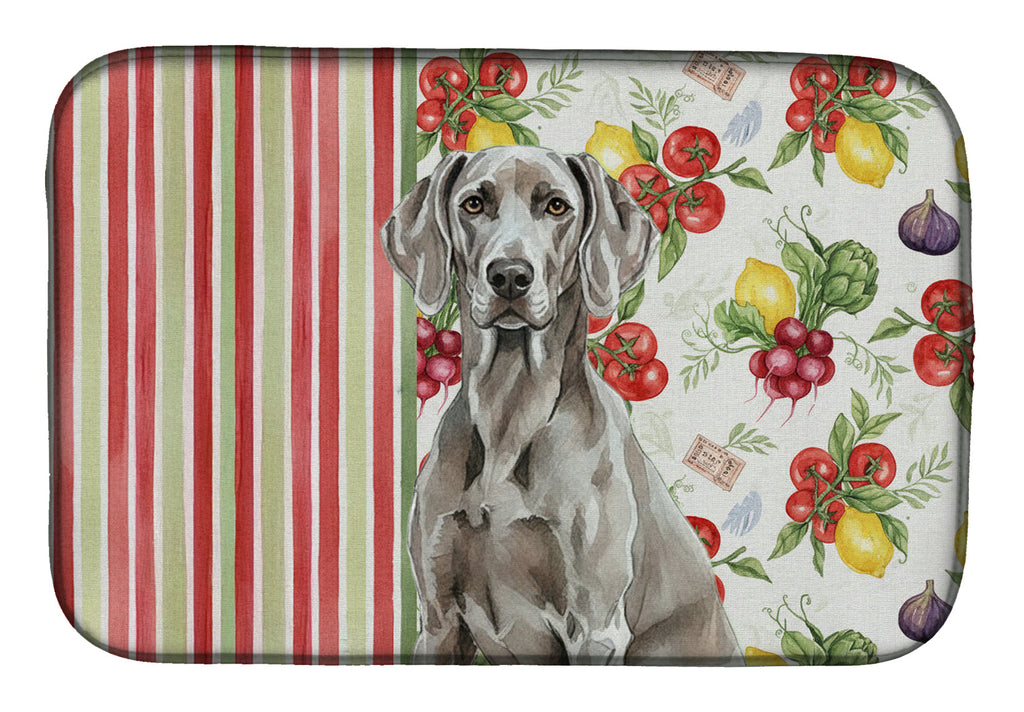 Weimaraner Vegetables Dish Drying Mat Absorbent Dish Drying Mat Pad for Kitchen Counter Dish Drainer Mat for Countertop, 14 x 21", Multicolor