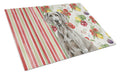Weimaraner Vegetables Cutting Board Tempered Glass Kitchen Cutting Surface, Heat Resistant Chopping, Non-Slip Feet, Food Prep & Serving