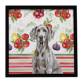 Weimaraner Vegetables Framed Metal Print Bathroom, Kitchen, Office, Home Decor Wall Art Ready to Hang, Square, 8X8