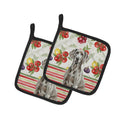 Weimaraner Vegetables Pot Holder Set of 2 Heat Resistant Quilted Hot Pads 7.5 x 7.5 Inch, Insulated Kitchen Trivets for Cooking & Baking